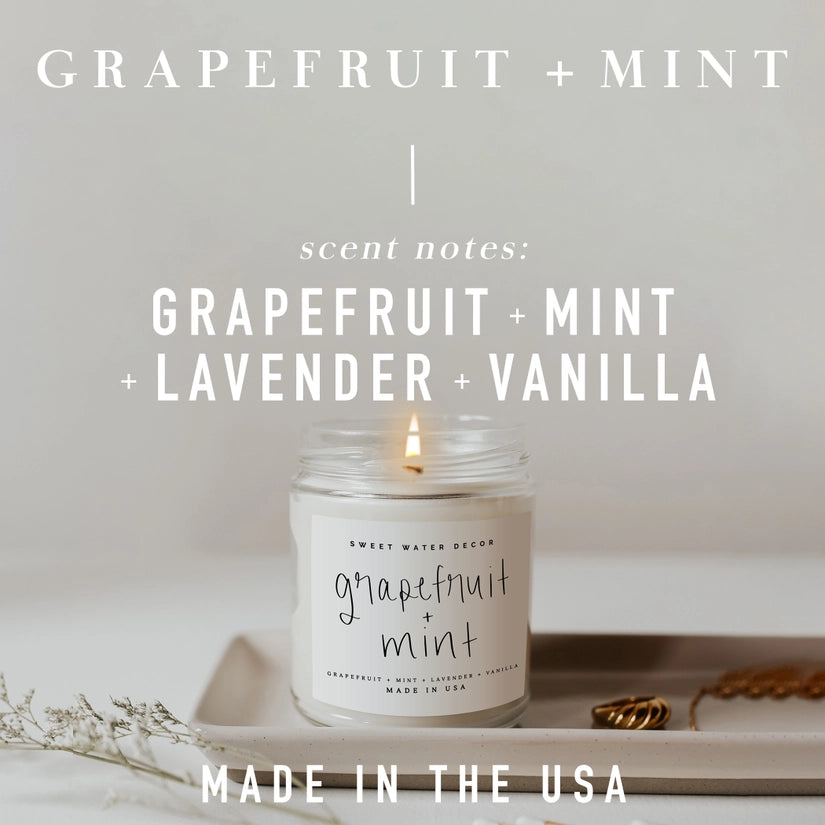 Grapefruit + Mint Soy Candle