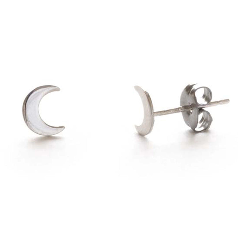 Crescent Moon Studs