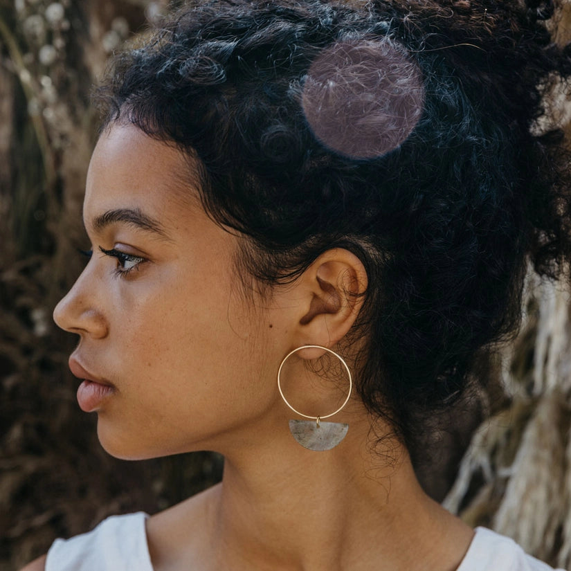 Sun and Moon Stud Earrings